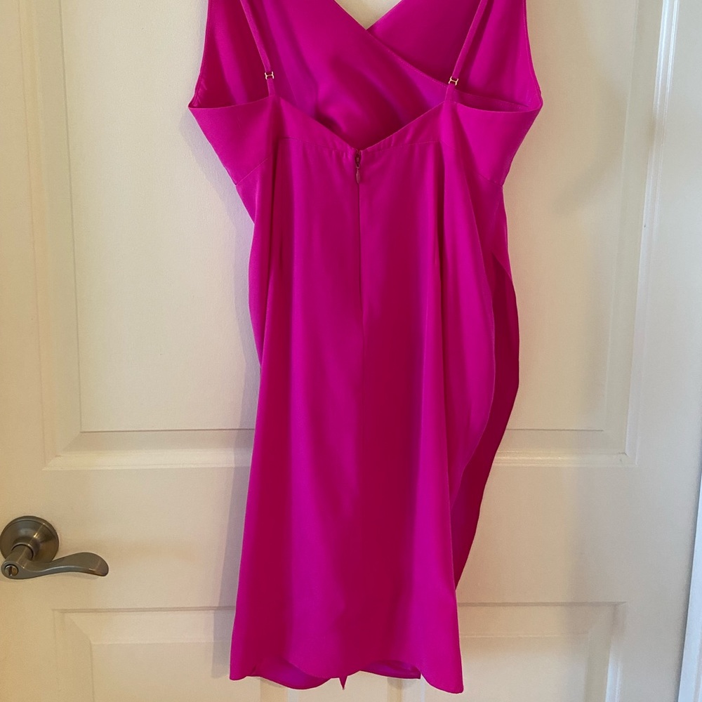 Amanda Uprichard X REVOLVE  Mini Dress Bright Hot Pink Medium 100% Silk - Picture 5 of 8
